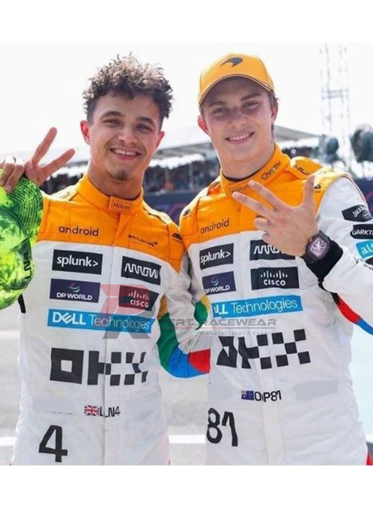2023 White Verion Lando Norris Mclaren F-1 Level 2 Race Suit Go Kart Race Suit