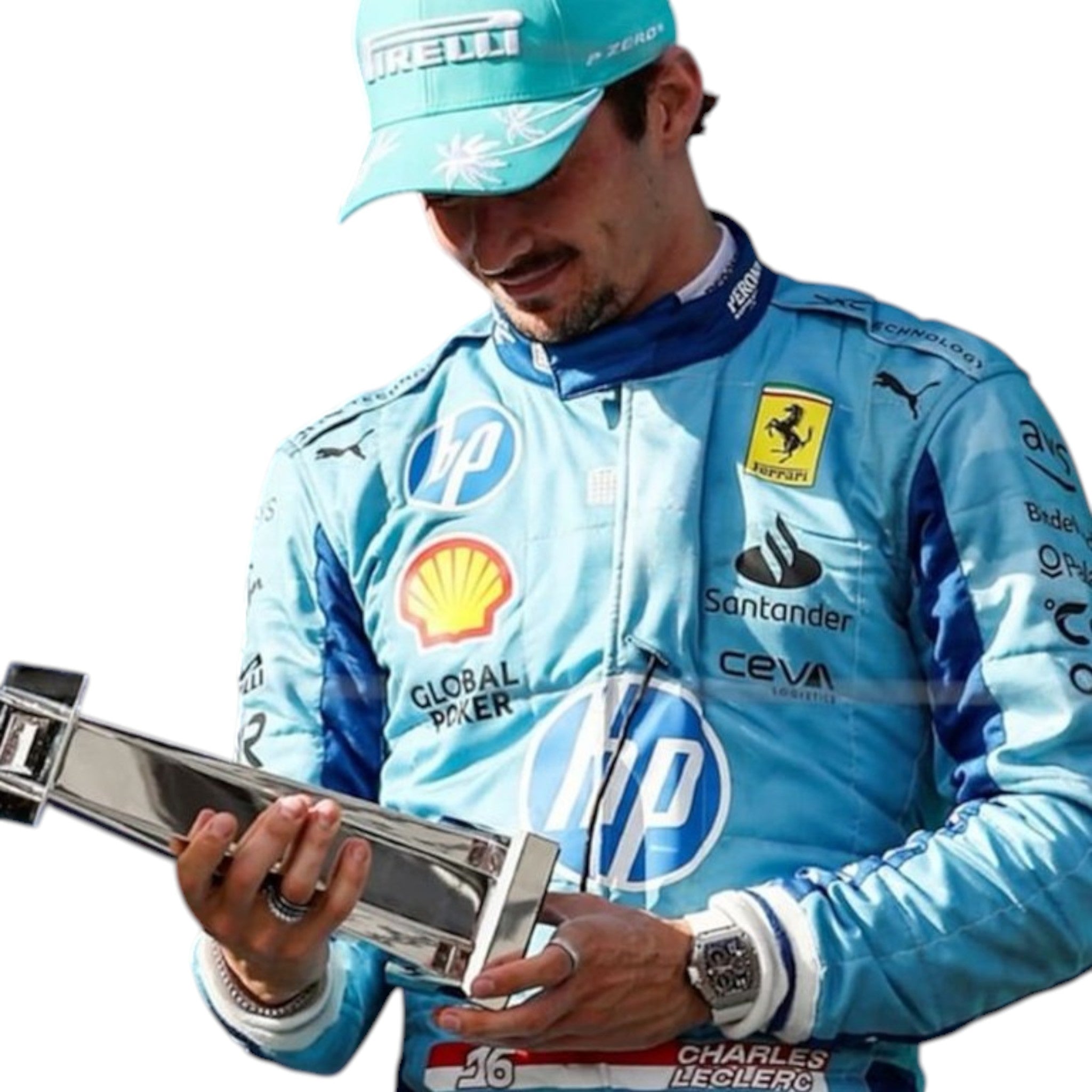 Charles Leclerc 2024 Ferrari Miami GP F1 Race Suit - Prix Racewears image 2