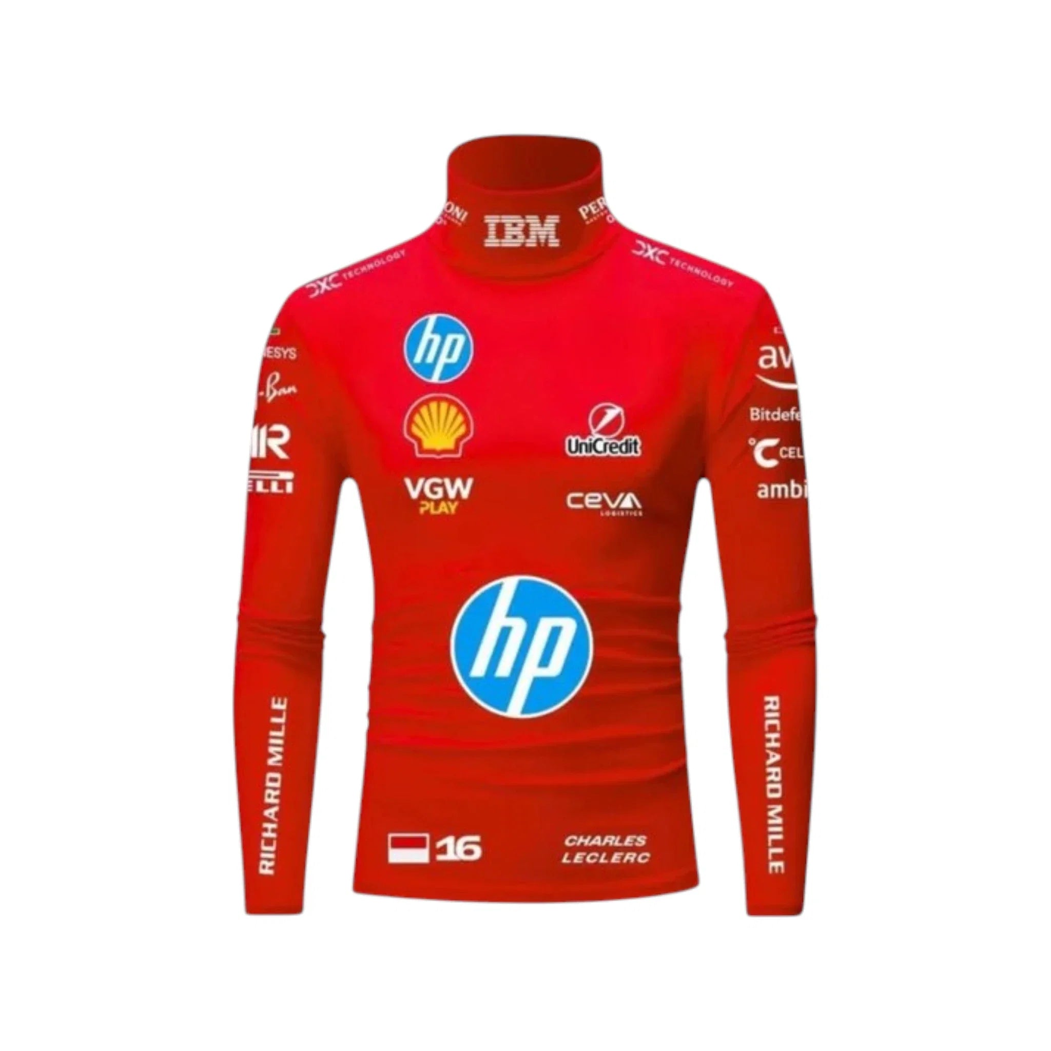 Charles Leclerc 2025 Ferrari F1 Undershirt (Red) - Prix Racewears image 1