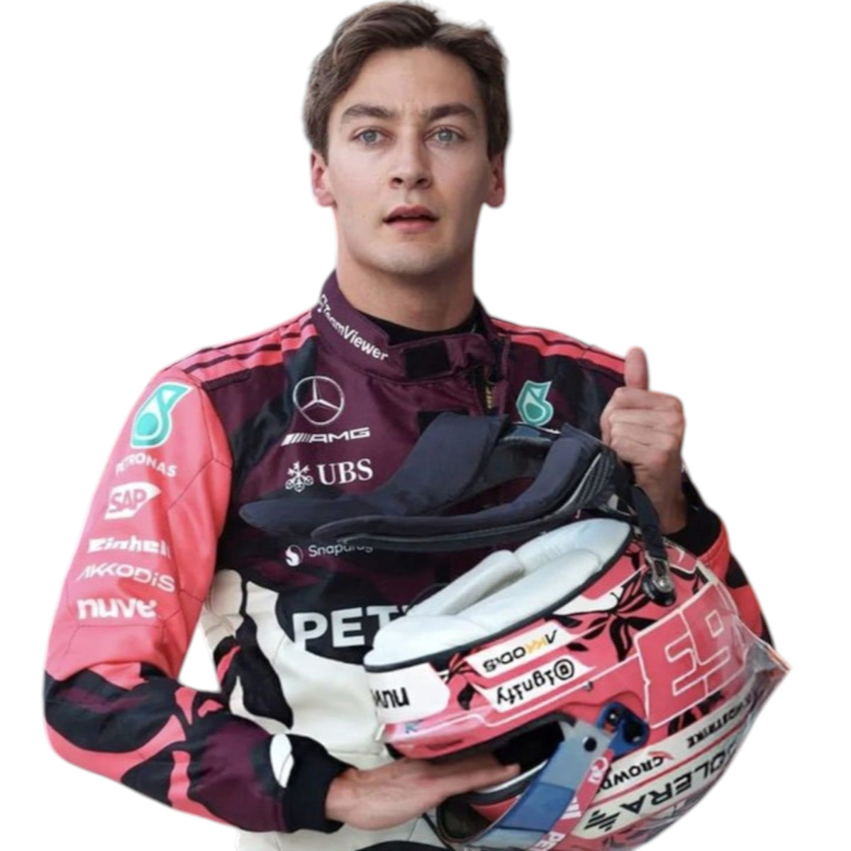 George Russel 2025 Mercedes AMG Petronas Miami GP F1 Race Suit - Prix Racewears image 1