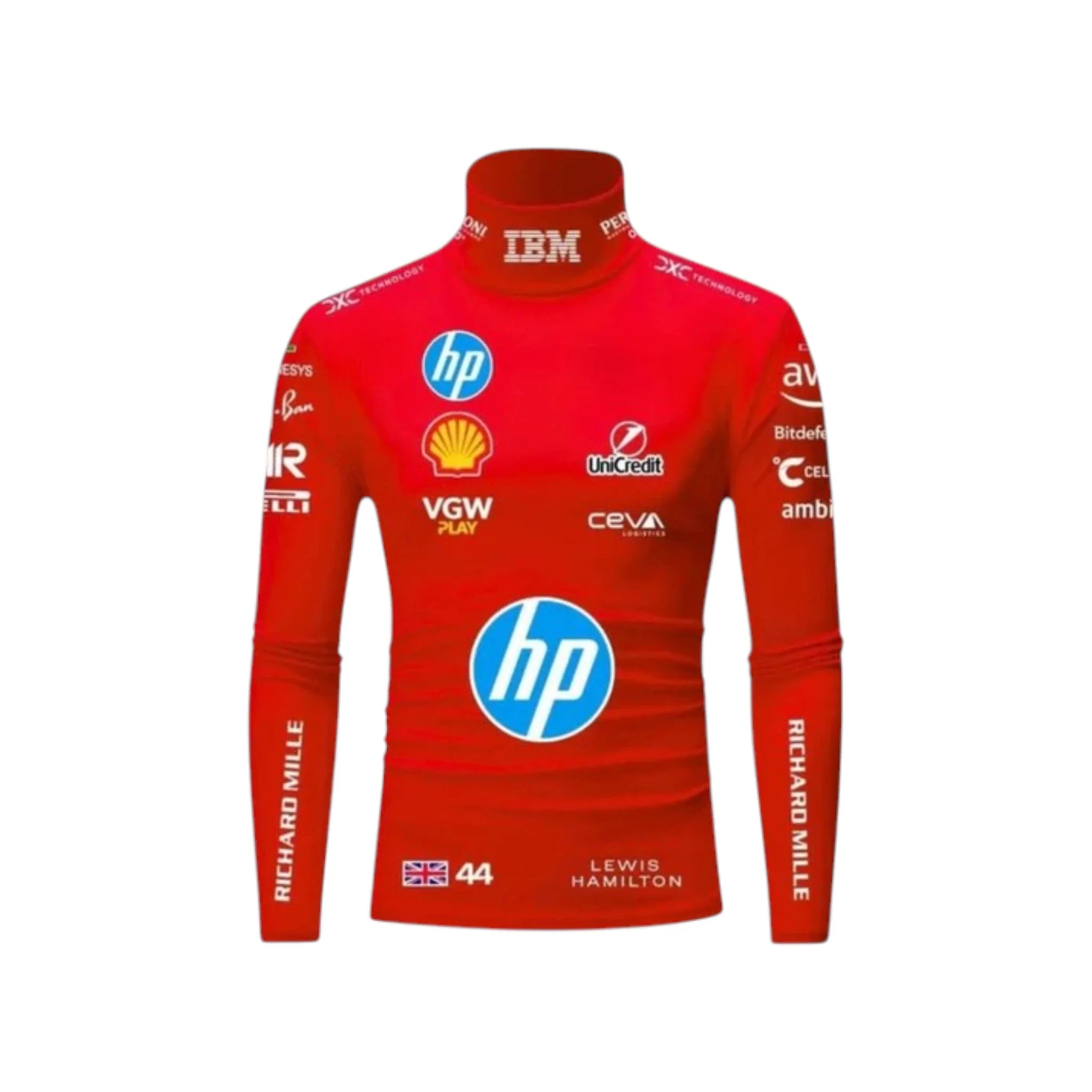 Lewis Hamilton 2025 Ferrari F1 Undershirt (Red) - Prix Racewears image 1