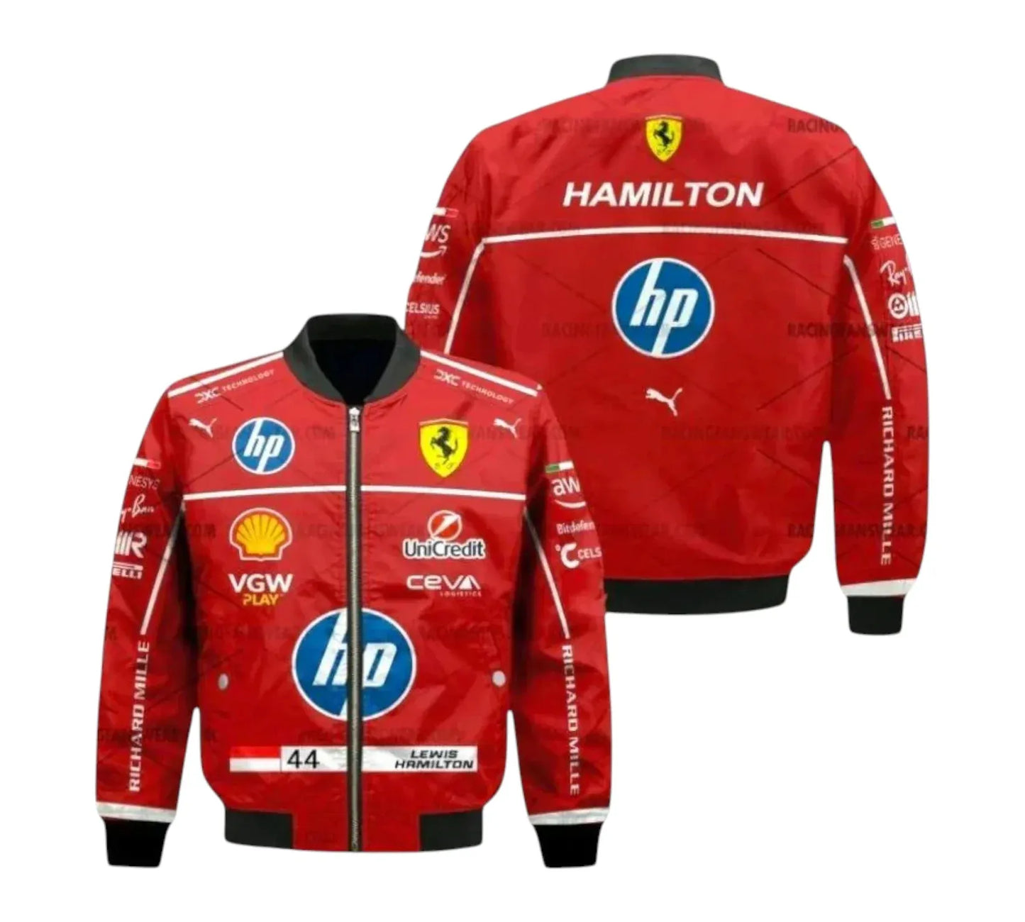 Lewis Hamilton 2025 Ferrari Vintage Racing Jacket