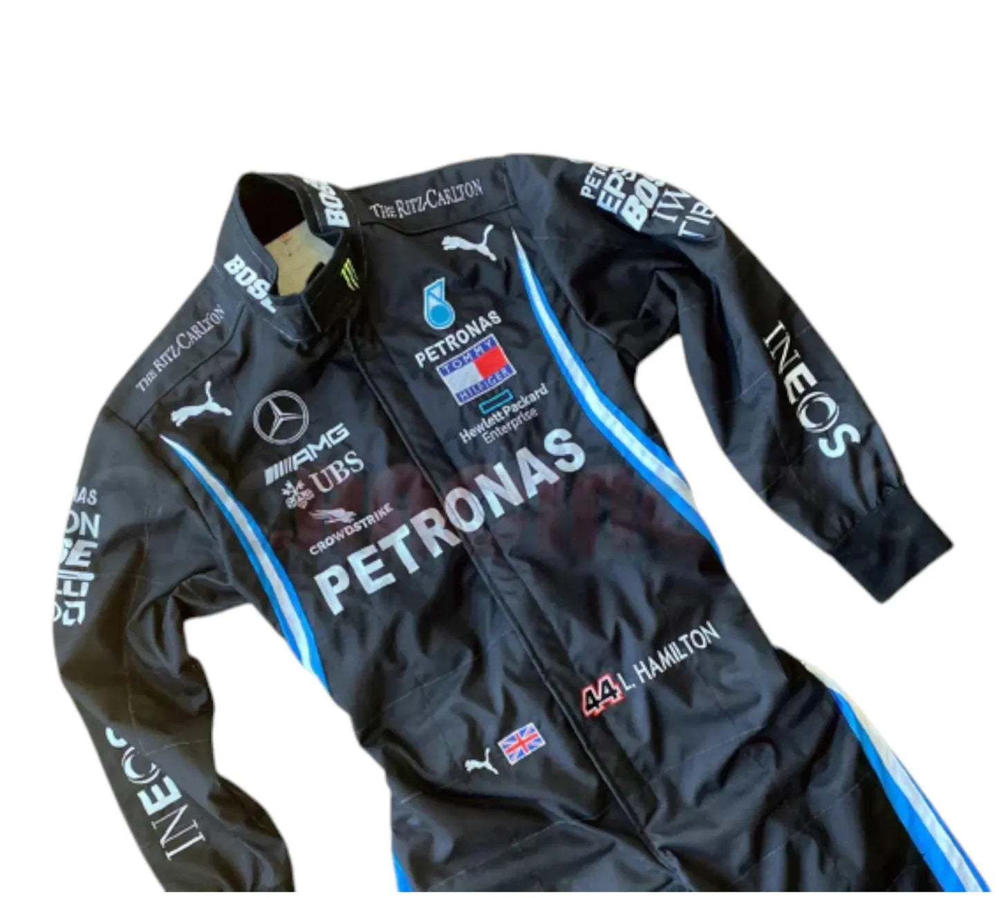 2021 Lewis Hamilton Mercedes F1 Embroidery Racing Suit